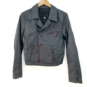AG Adriana Goldschmied Leatherette Moto Jacket biker jacket like new